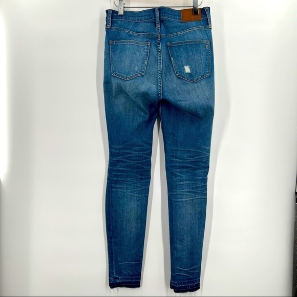 Madewell high rise skinny straight leg raw hem woman jeans size 27 - Picture 2 of 8